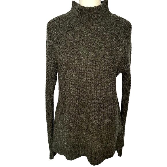 American Eagle Gray Knit Mock Neck Oversized Small Sweater - Picture 1 of 6